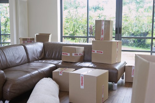 Family using mobile self storage during a house move